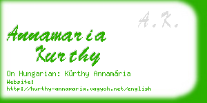 annamaria kurthy business card