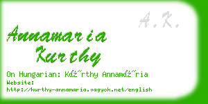 annamaria kurthy business card